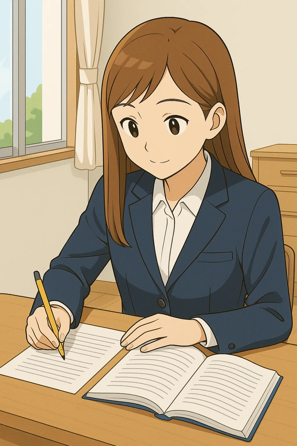 レポート学習のイメージ(自宅で課題に取り組む)